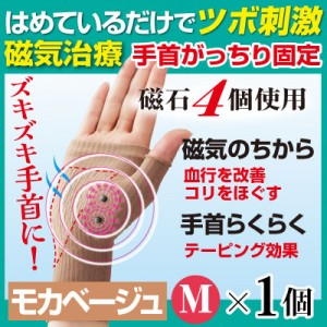 腱鞘サポーター着圧磁気ら～く メッシュタイプ 1枚 モカベージュ Mサイズ