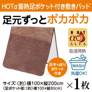 HOTα蓄熱足ポケット付き敷きパッド シングルサイズ1枚